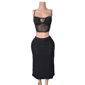 Chic Black Skirt Set